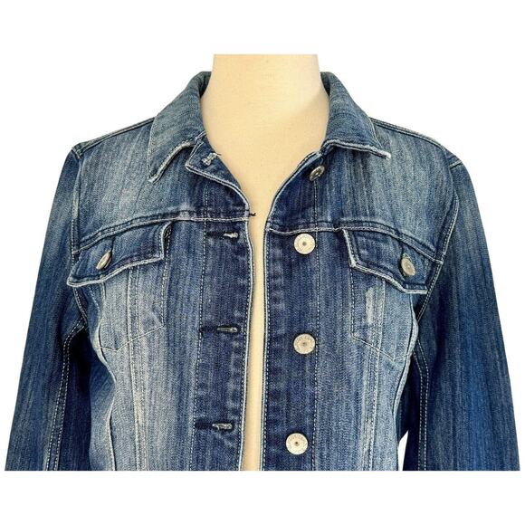 DEF LEPPARD Hysteria 1980s Punk Rock Band Upcycled Denim Jean Jacket Size M/L - Picture 3 of 15